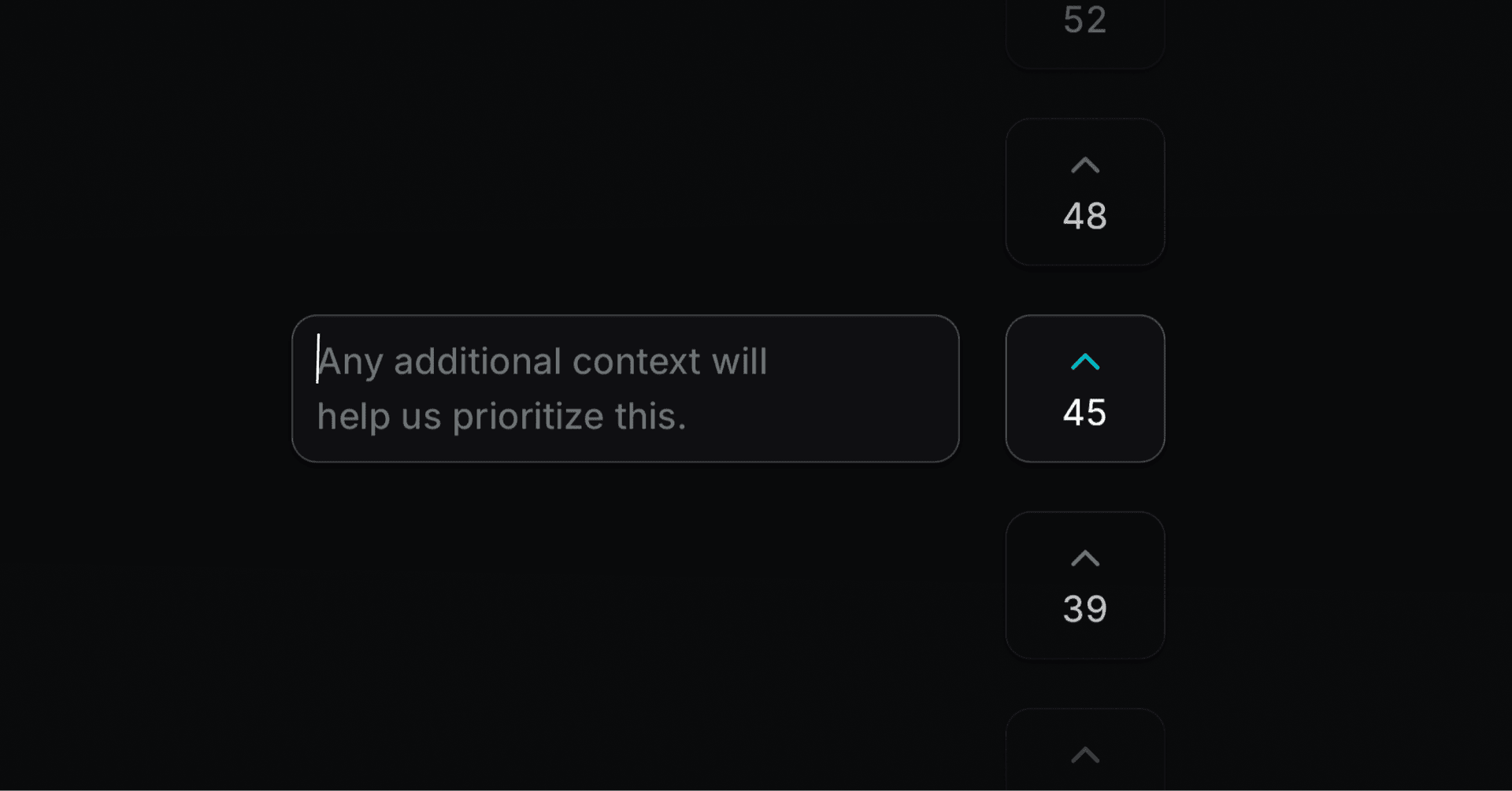 Feedback portal with upvote buttons and vote counts